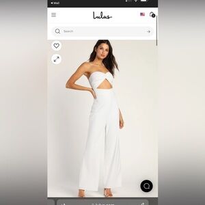 Lulus all that she wants cutout white jumpsuit! Worn once.
